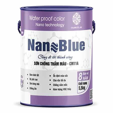 Sơn chống thấm màu - Nanoublue thùng 5 lít